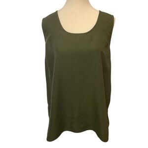 PRIMARK CARES OLIVE GREEN SLEEVELESS/ SCOOP NECK BLOUSE/ TOP / Size L